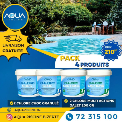Pack 4 Seaux Chlore livraison gratuite