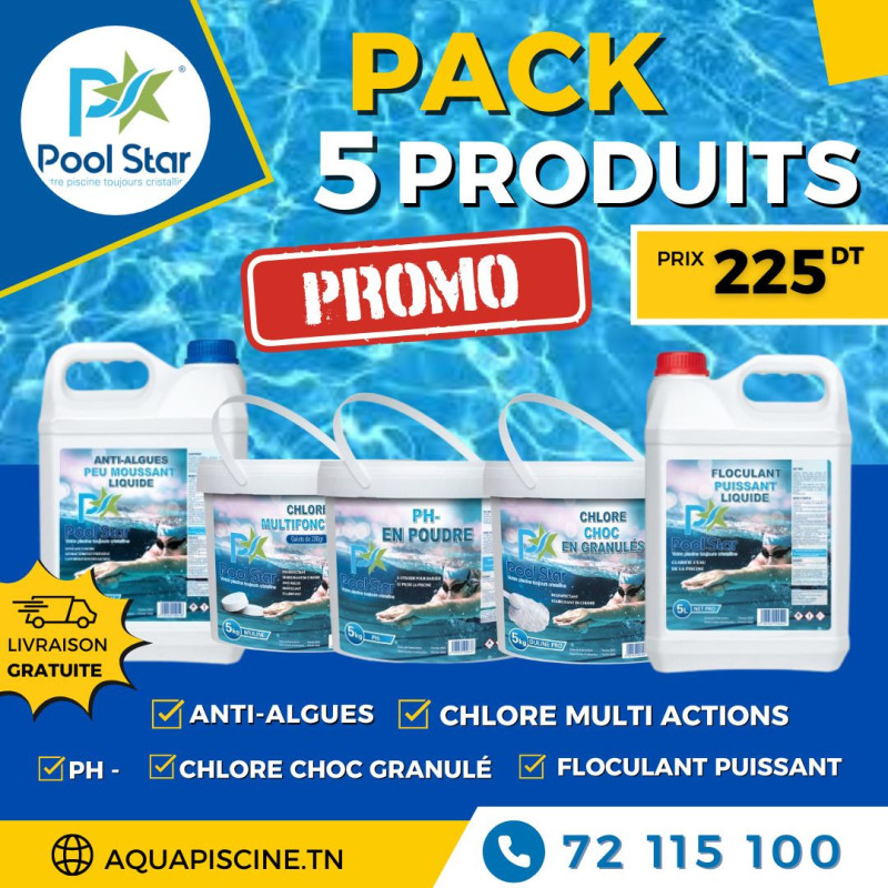 PROMOTION PACK 5 PRODUITS POOL STAR