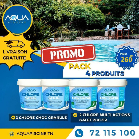 Pack 4 Seaux Chlore livraison gratuite